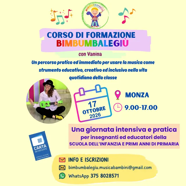 volantino per corso docenti musicali scuola di infanzia e primaria